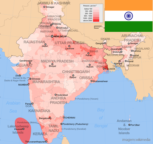 Maiores países do mundo população - Índia