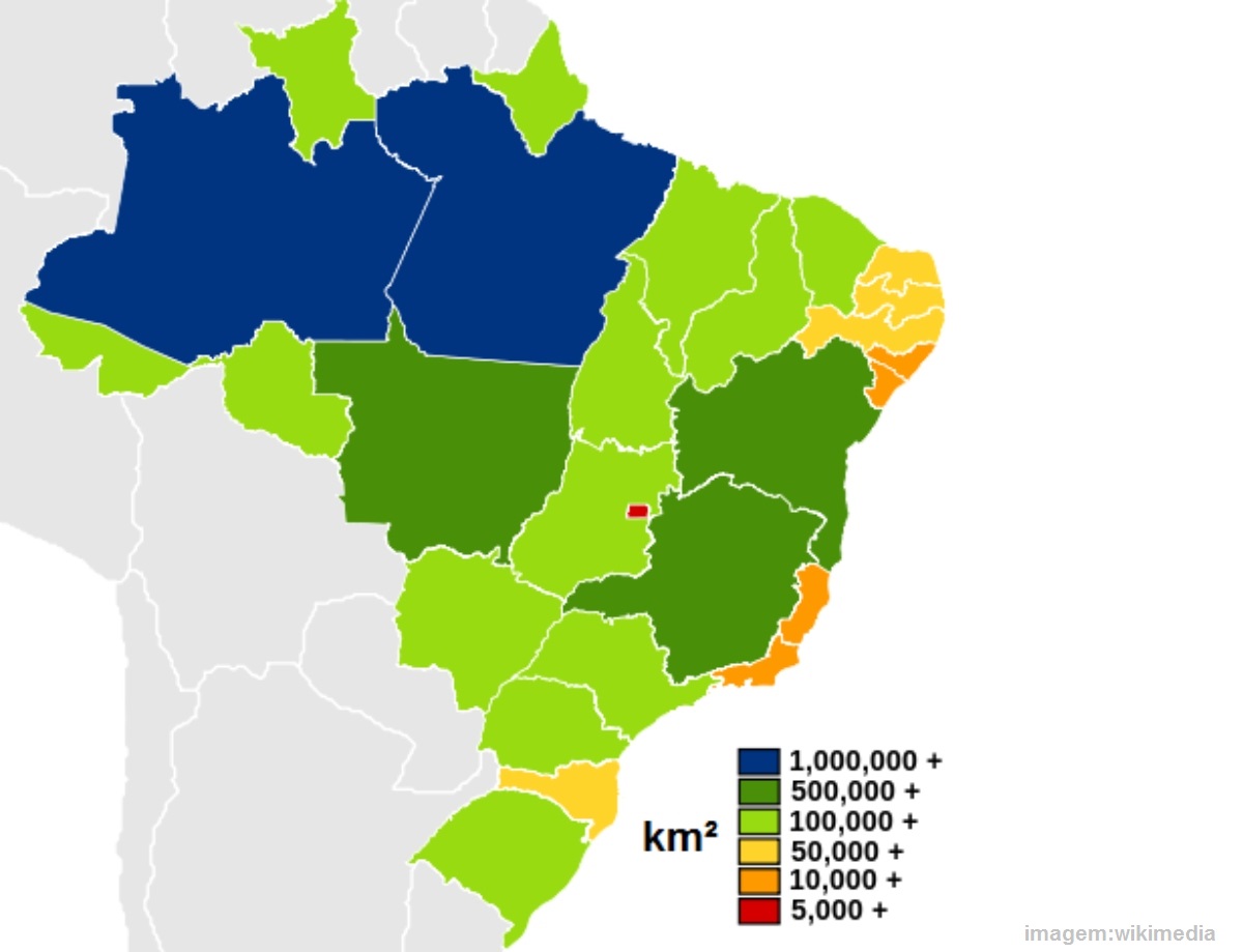 Top 10 maiores estados do Brasil em território