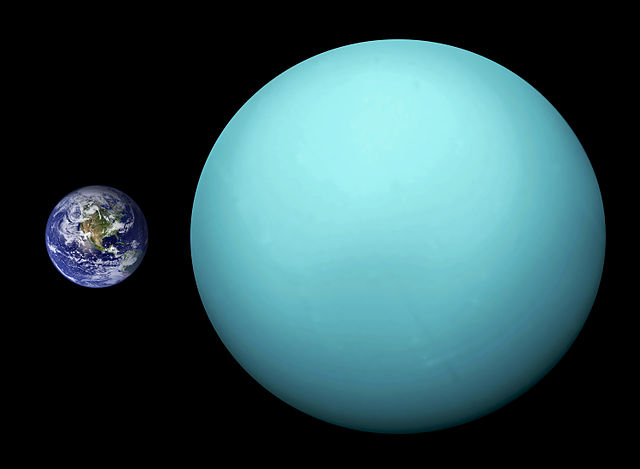 Urano é o terceiro maior planeta do sistema solar 